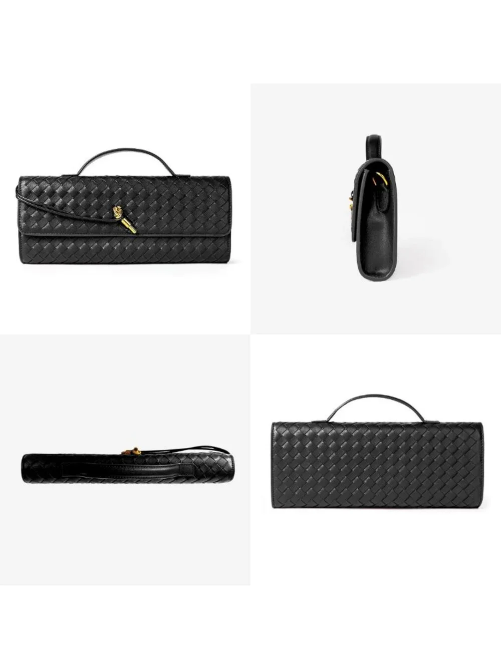 Stylish Woven Evening Clutch Purse | Vegan Leather Crossbody Handbag for Women